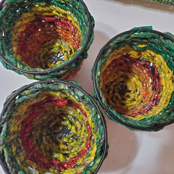 Recycled Bag Planters Handmeade in India from Recycled Bags Multi-colored - Picture 7 of 15